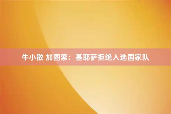 牛小散 加图索：基耶萨拒绝入选国家队