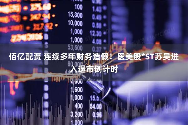 佰亿配资 连续多年财务造假！医美股*ST苏吴进入退市倒计时